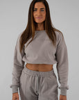 Women’s Crop Jumper - Bone Grey