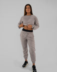 Women’s Crop Jumper - Bone Grey