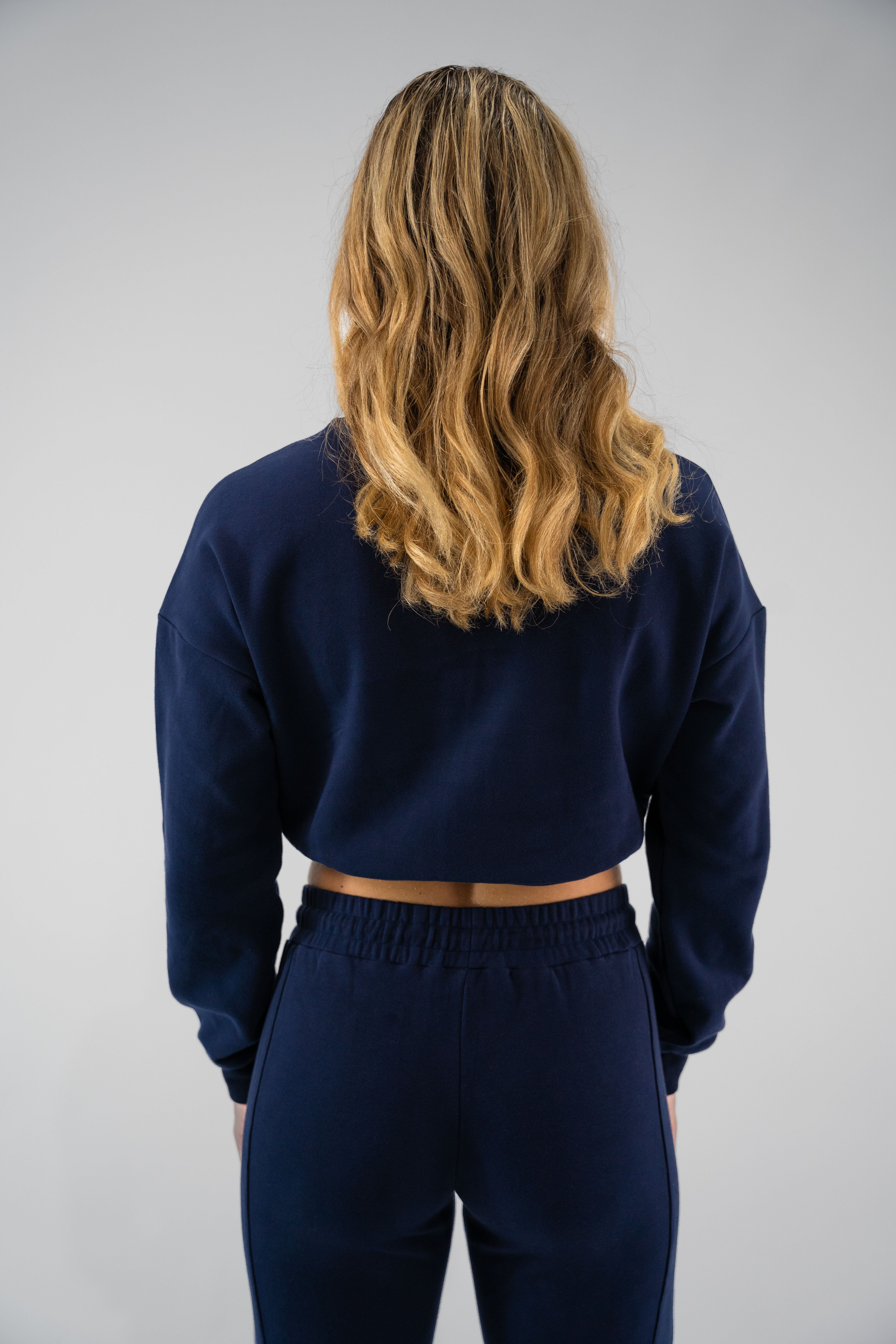 Navy blue cropped jumper best sale