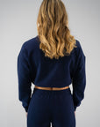 Women’s Crop Jumper - Navy Blue