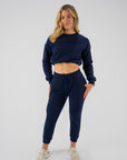 Women’s Crop Jumper - Navy Blue